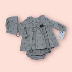 Jesusito 3 piezas gris estampado estrella