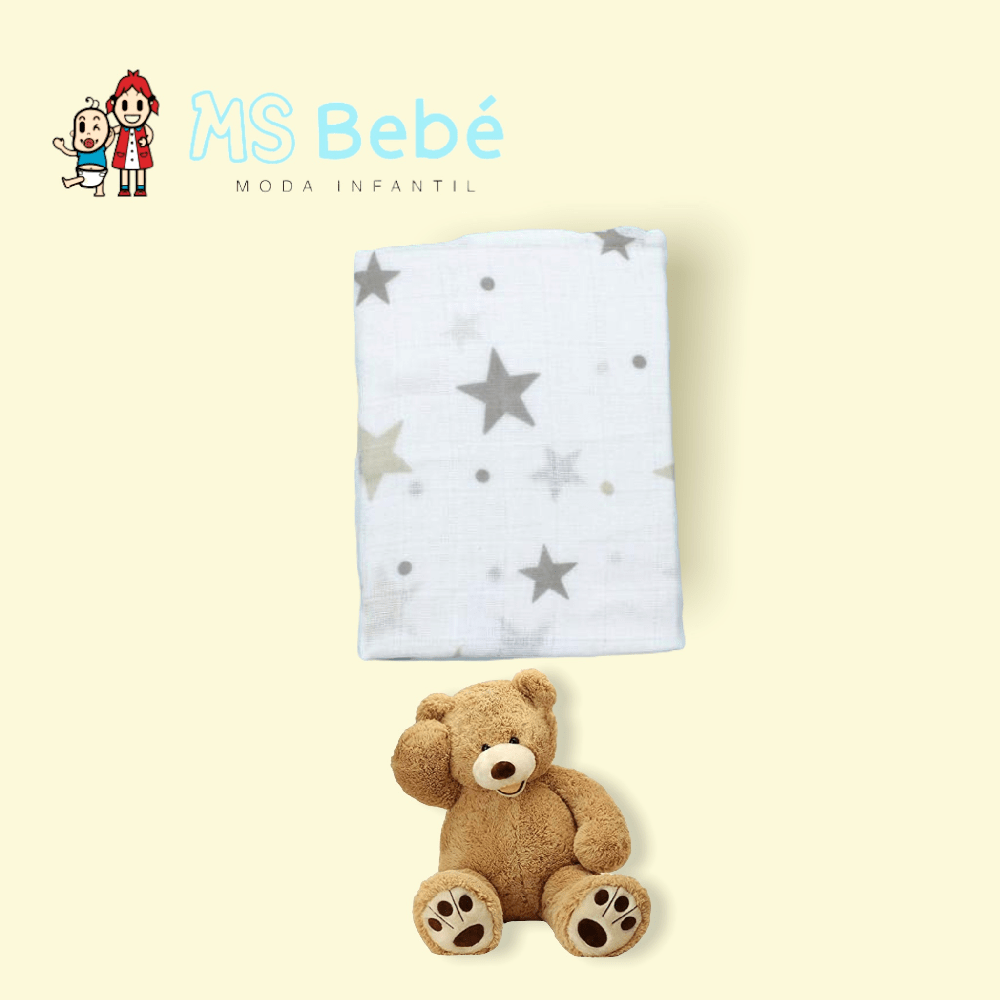 Muselina estrellas 1,20x1,20 cm Marca Gamberritos. - Imagen 3