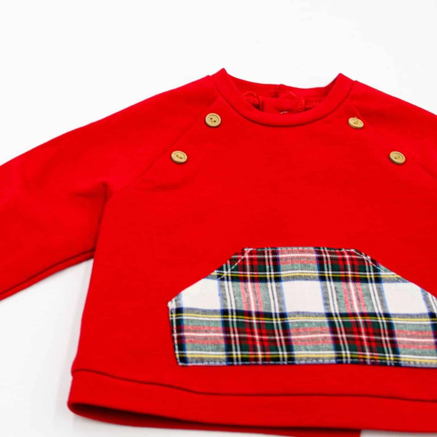Conjunto rojo cuadros niño. Marca del sur - Imagen 2