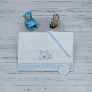Juego de sabana minicuna franela algodón 100% modelo perrito.