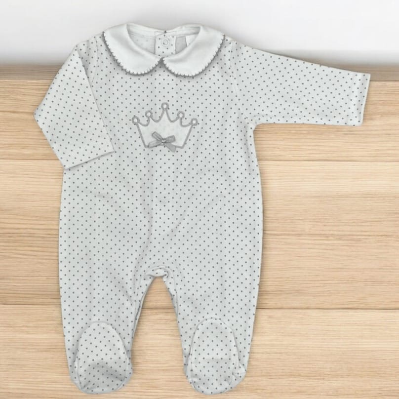 Pijama algodón cuello bebé corona. - Imagen 4
