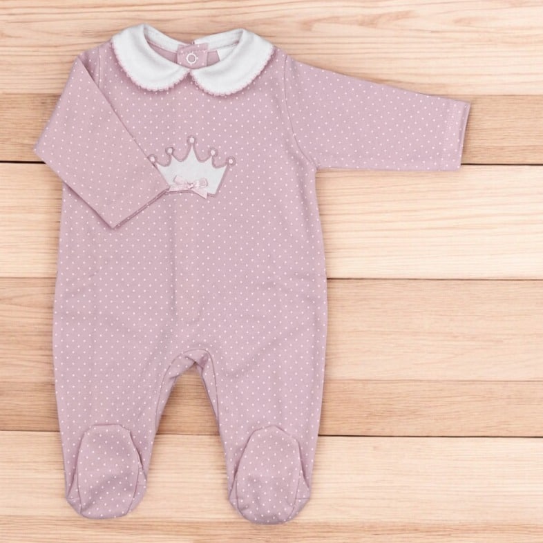 Pijama algodón cuello bebé corona. - Imagen 2