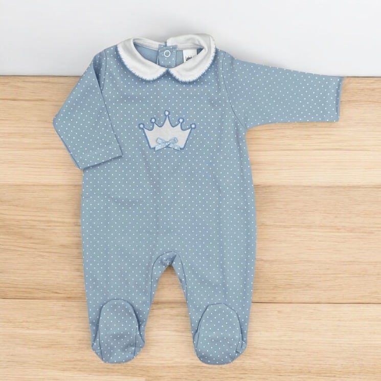 Pijama algodón cuello bebé corona. - Imagen 3