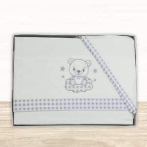 Juego de cuna franela algodón 100% 60x1,20 cm modelo oso.