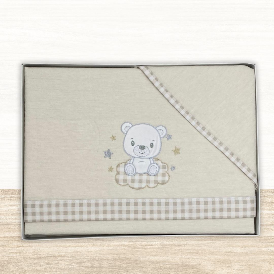 Juego de cuna franela algodón 100% 60x1,20 cm modelo oso. - Imagen 4