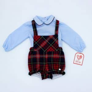 Conjunto niño cuadro rojo marca del sur.