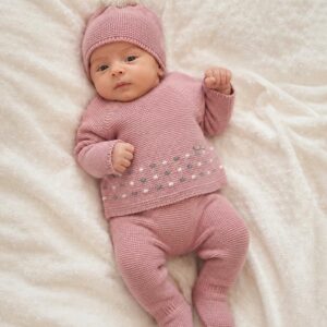 Conjunto lana polaina gorro pompón jersey topo M/5025.