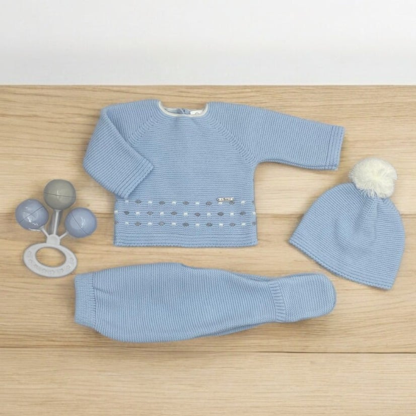 Conjunto lana polaina gorro pompón jersey topo M/5025. - Imagen 4