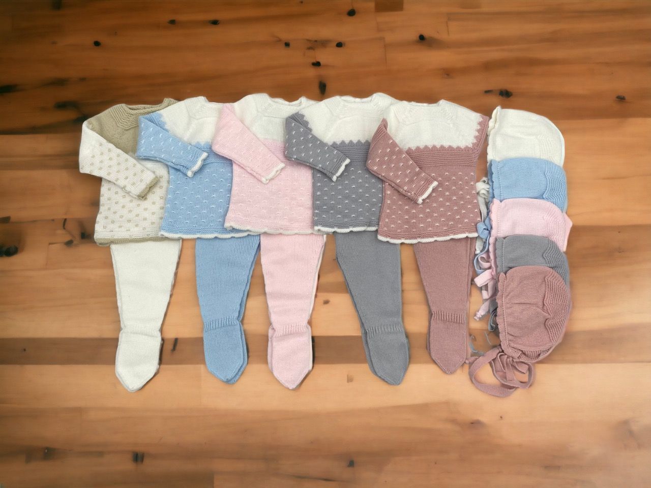 Conjunto polaina jersey capota combinado 2 colores.