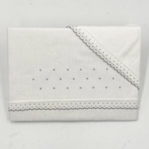 Juego franela algodón 100% topo puntilla 60x1,20cm DENENES