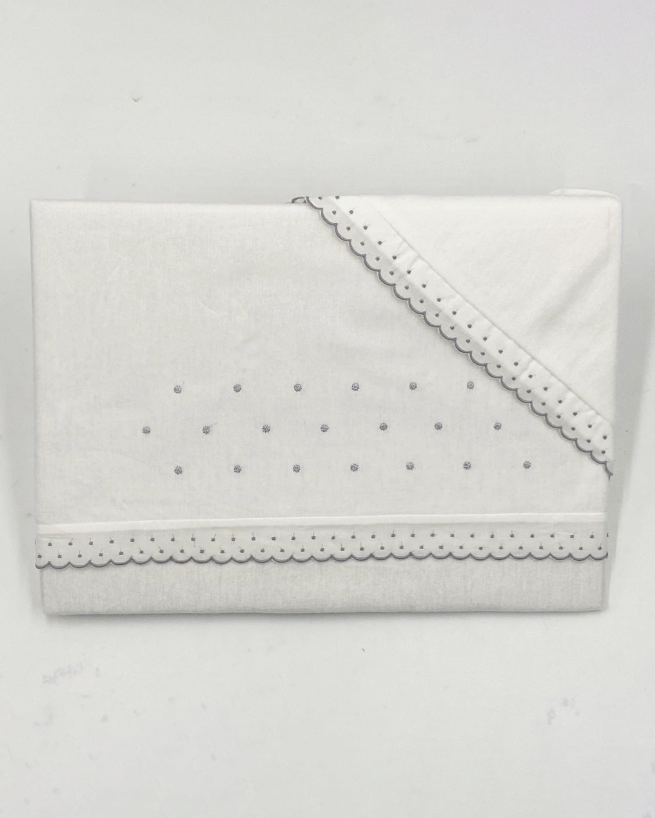 Juego franela algodón 100% topo puntilla 60x1,20cm DENENES