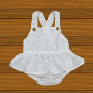 Peto bambula volante perforado blanco infantil bebé.