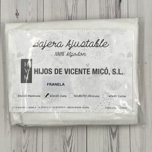 Sabana ajustable franela algodón 100%.
