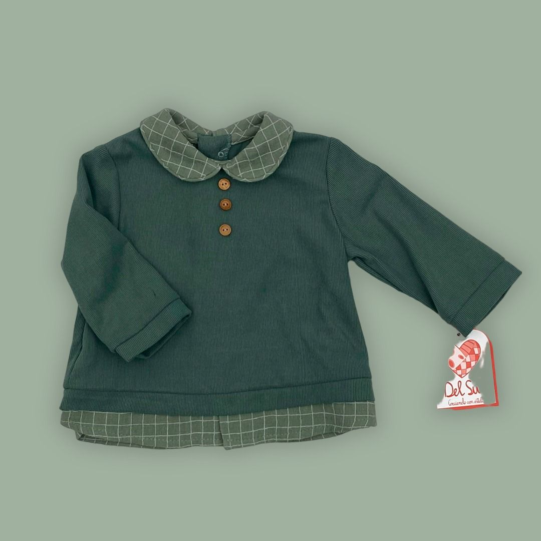 Conjunto sudadera algodón pantalón pana Marca del sur. - Imagen 2