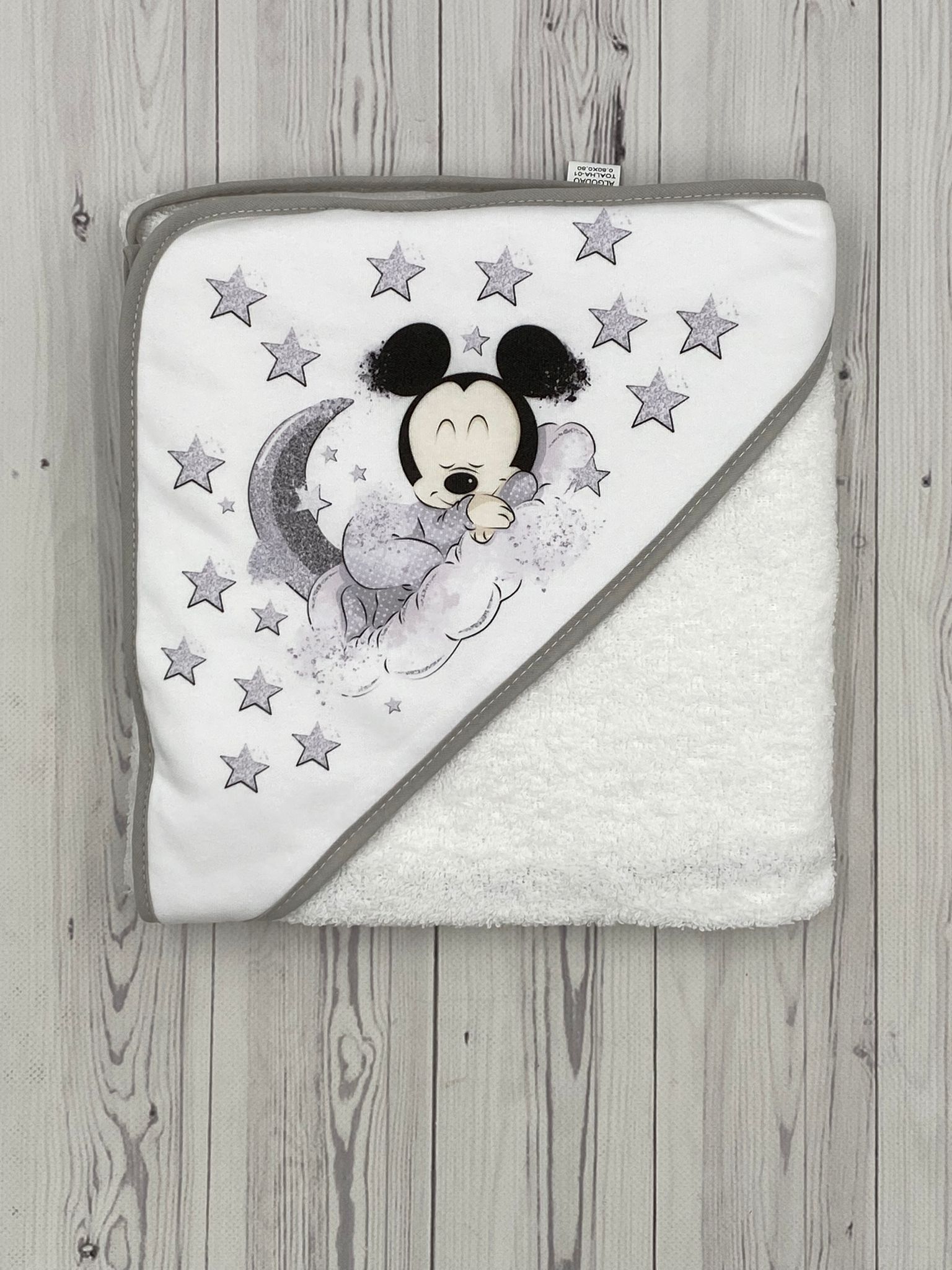 Toalla MICKEY 80 x 80 cm rizo algodón 100%.