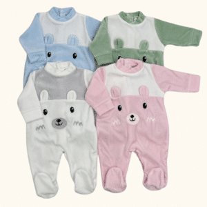 Pijama terciopelo manga larga oso REF.A/11.