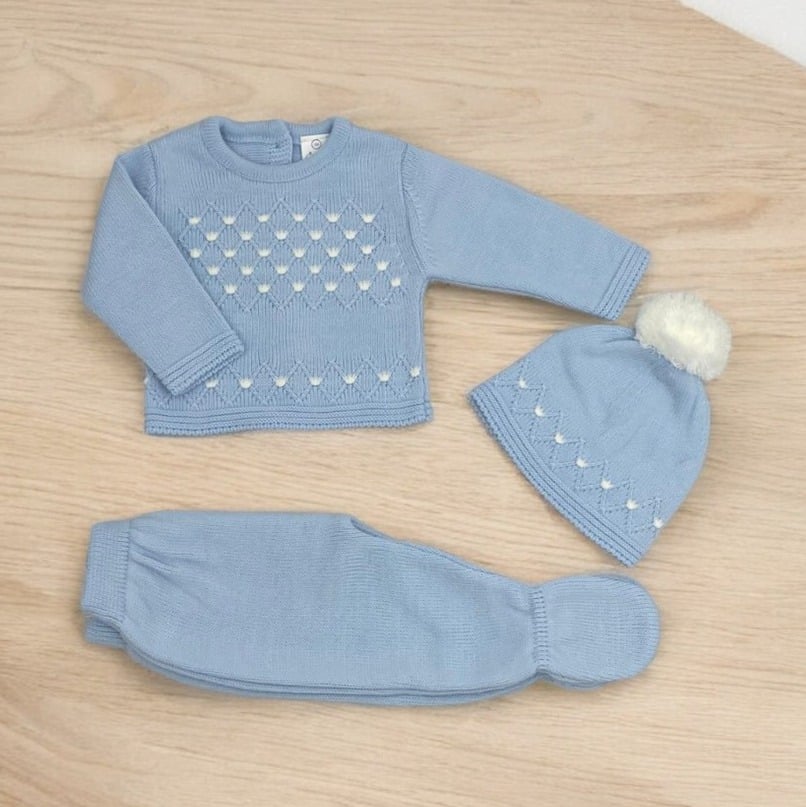 Conjunto lana polaina jersey gorrito pompón RF/7011. - Imagen 6