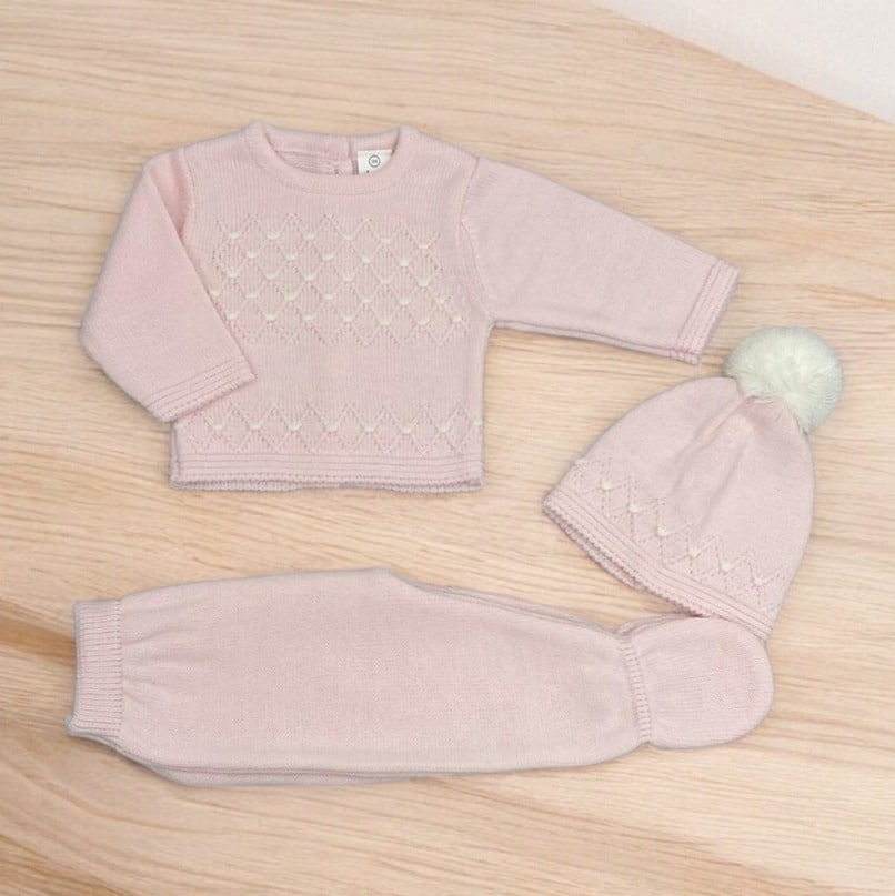 Conjunto lana polaina jersey gorrito pompón RF/7011. - Imagen 5