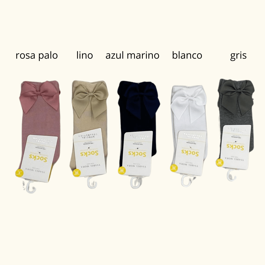 Calcetines alto licra lazo algodón 82% ISABEL MORA.