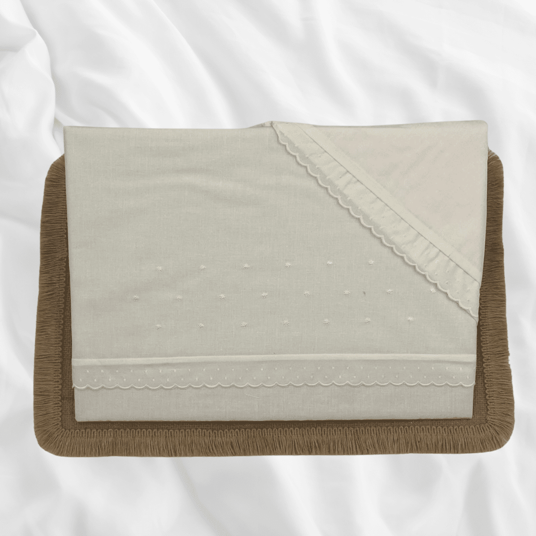 sabanas minicuna 50x80cm topo puntilla algodón 100% DENENE - Imagen 5