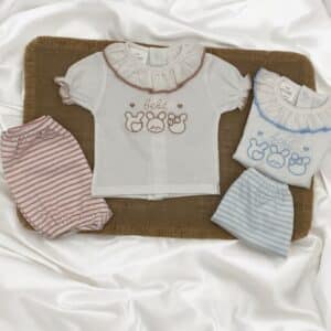 Conjunto camiseta cubre pañal algodón 100% RF/114 - Rosa Empolvado, Talla 0