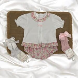 Conjunto camiseta algodón 100% cubre pañal estampado RF/122