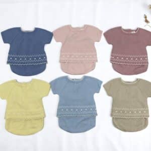 conjunto hilo cubre pañal jersey manga corta RF/8107