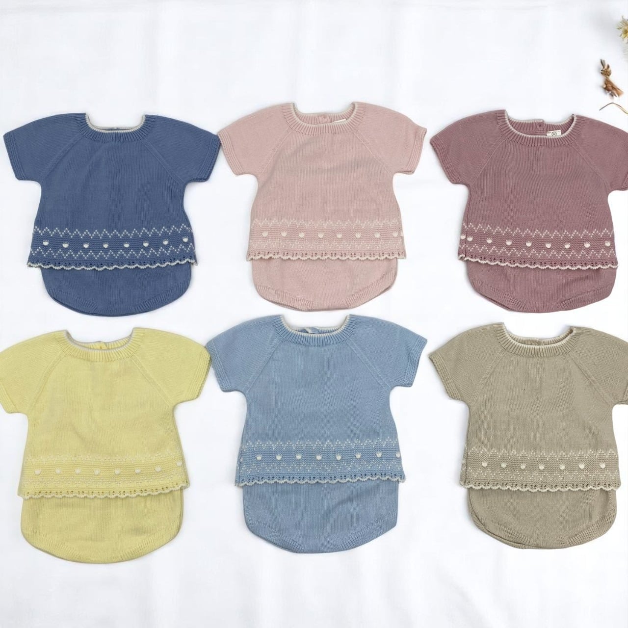 conjunto hilo cubre pañal jersey manga corta RF/8107