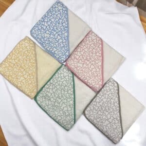 Toallas rizo algodón 100% estampada 80x80 cm.