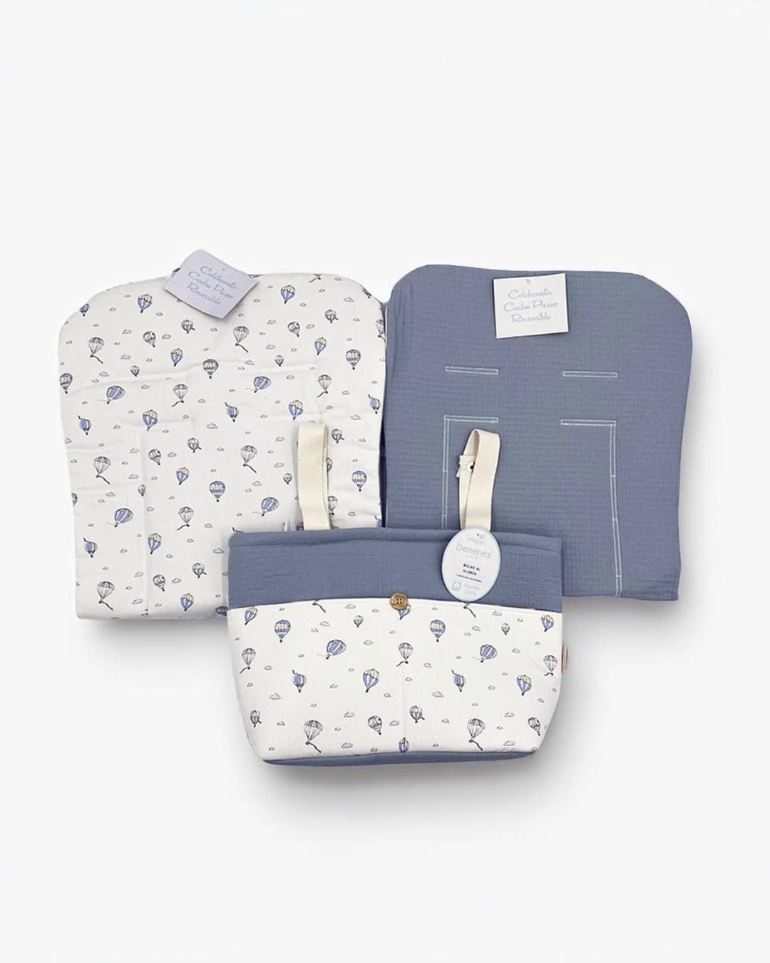 Conjunto bolso Y colchoneta reversible globos Marca DENENES