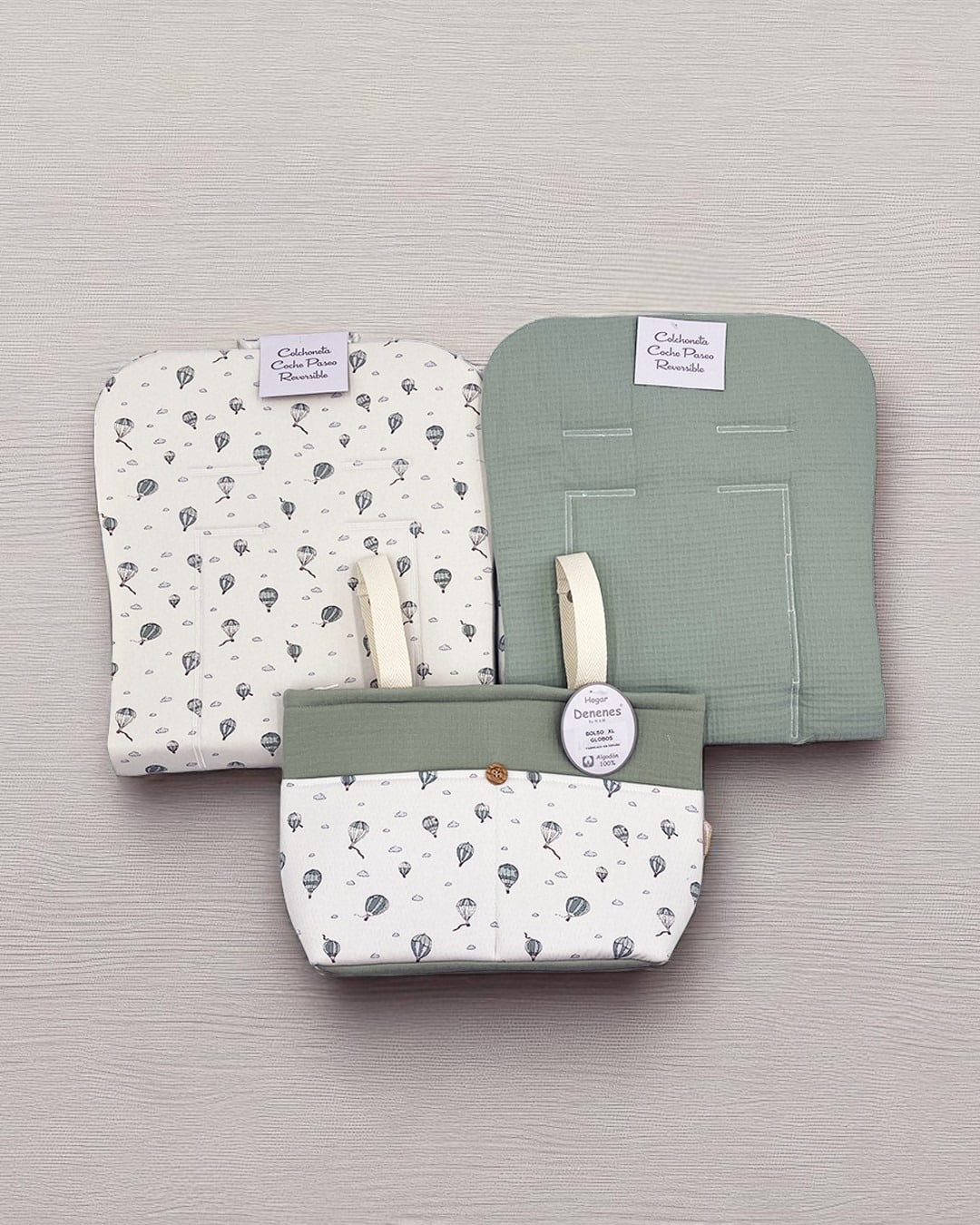 Conjunto bolso Y colchoneta reversible globos Marca DENENES - Imagen 5