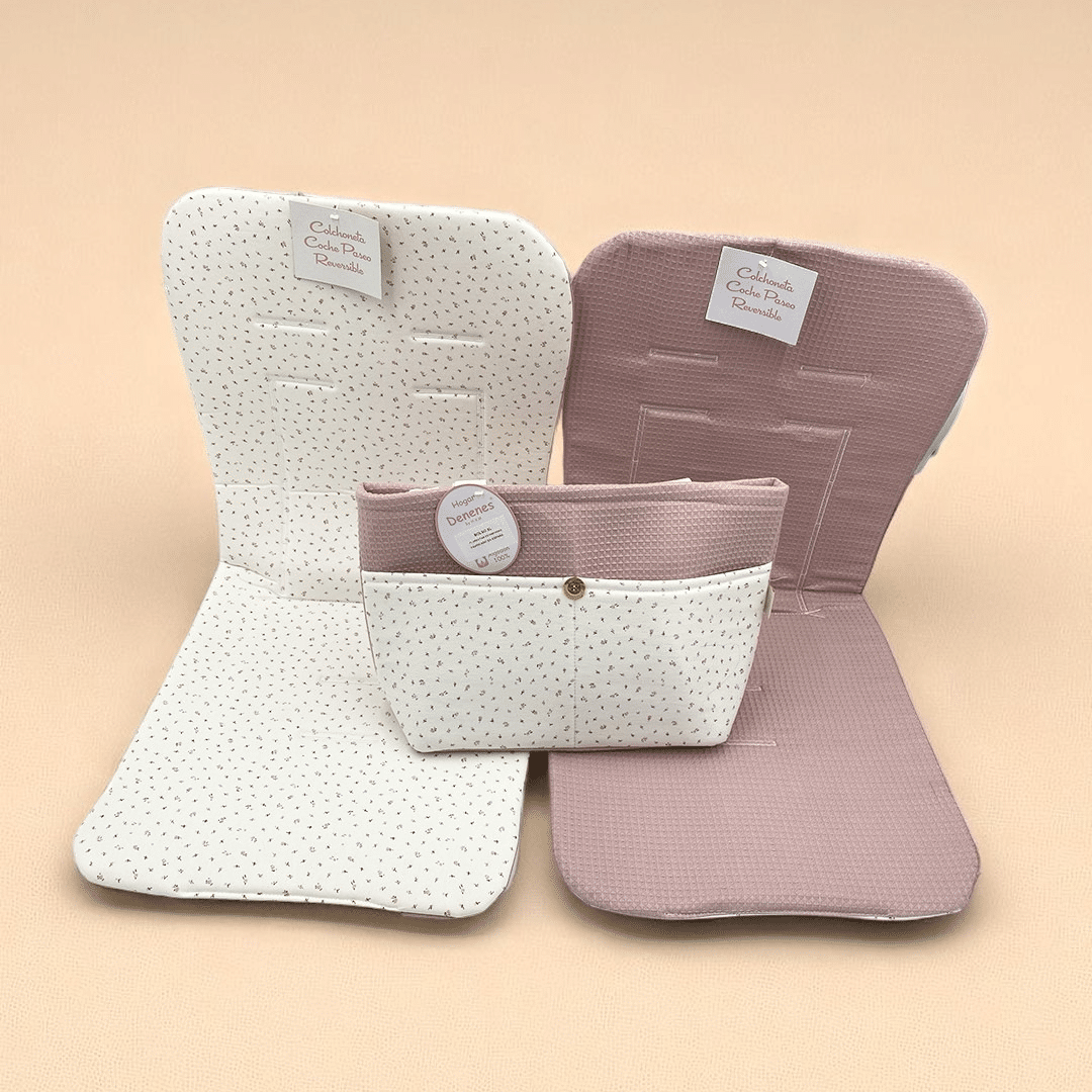 Conjunto bolso y colchoneta flores reversible Marca DENENE. - Imagen 3