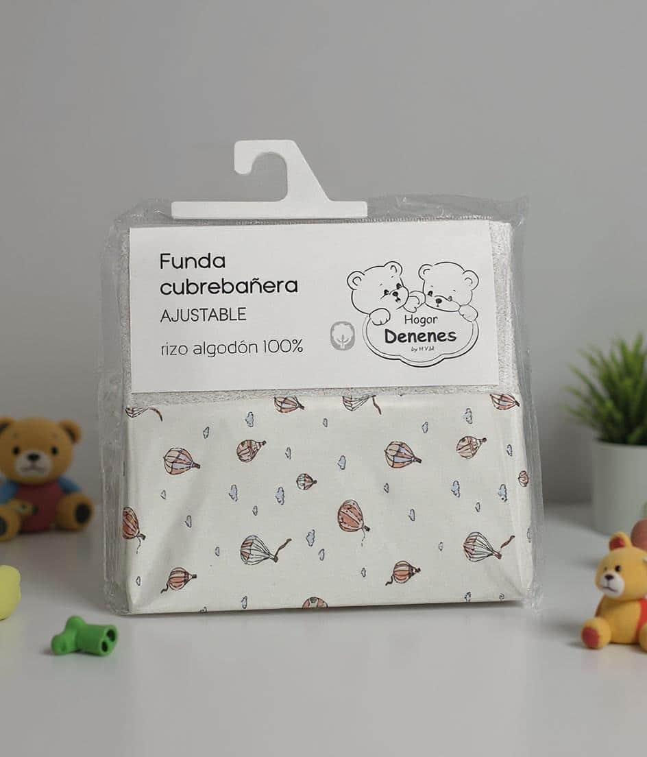 Funda bañera rizo algodón 100% globos 50x70/80 cm DENENES. - Imagen 2