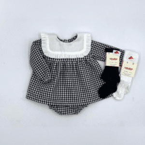 Jesusito cubre pañal cuello vichy negro M/larga (MASAN BEBÉ)