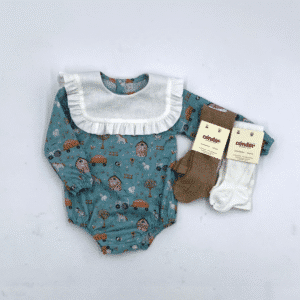 Pelele estampado M/larga cuello cuadrado MASAN BEBE