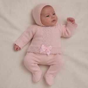 Conjunto lana polaina capota jersey encaje RF 9022