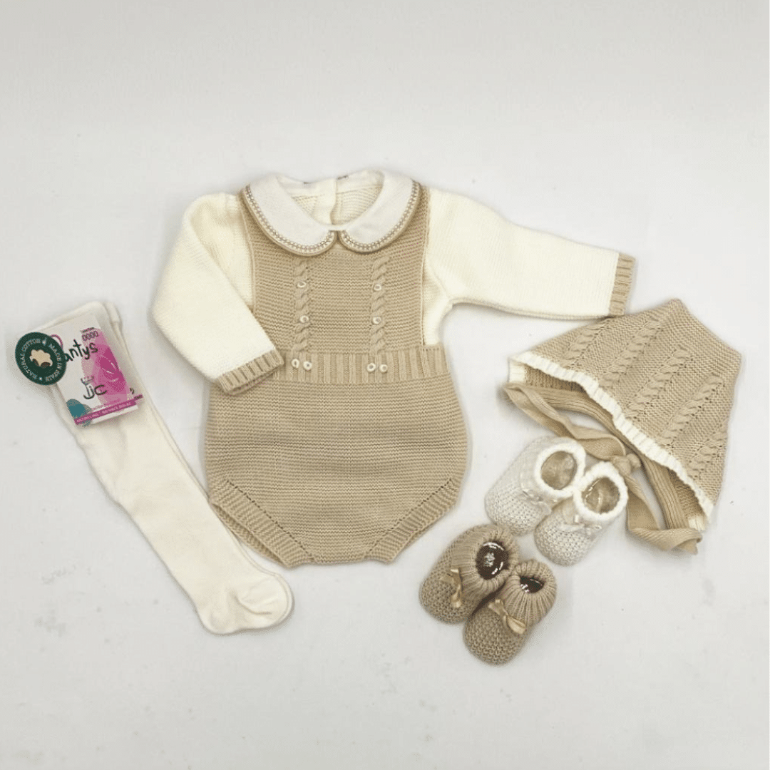 Conjunto peto lana jersey cuello bebé capota RF/1686 - Imagen 3