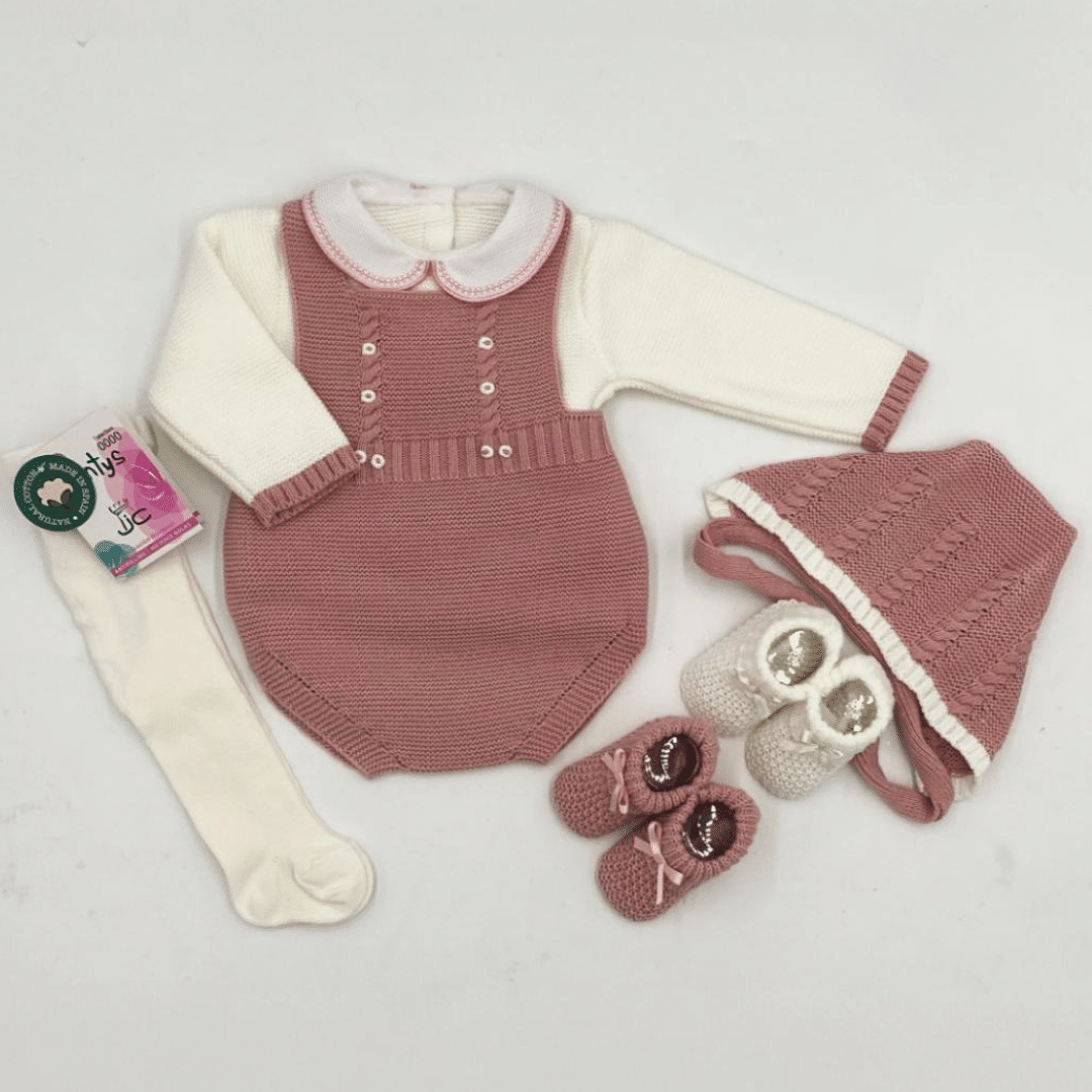 Conjunto peto lana jersey cuello bebé capota RF/1686 - Imagen 6
