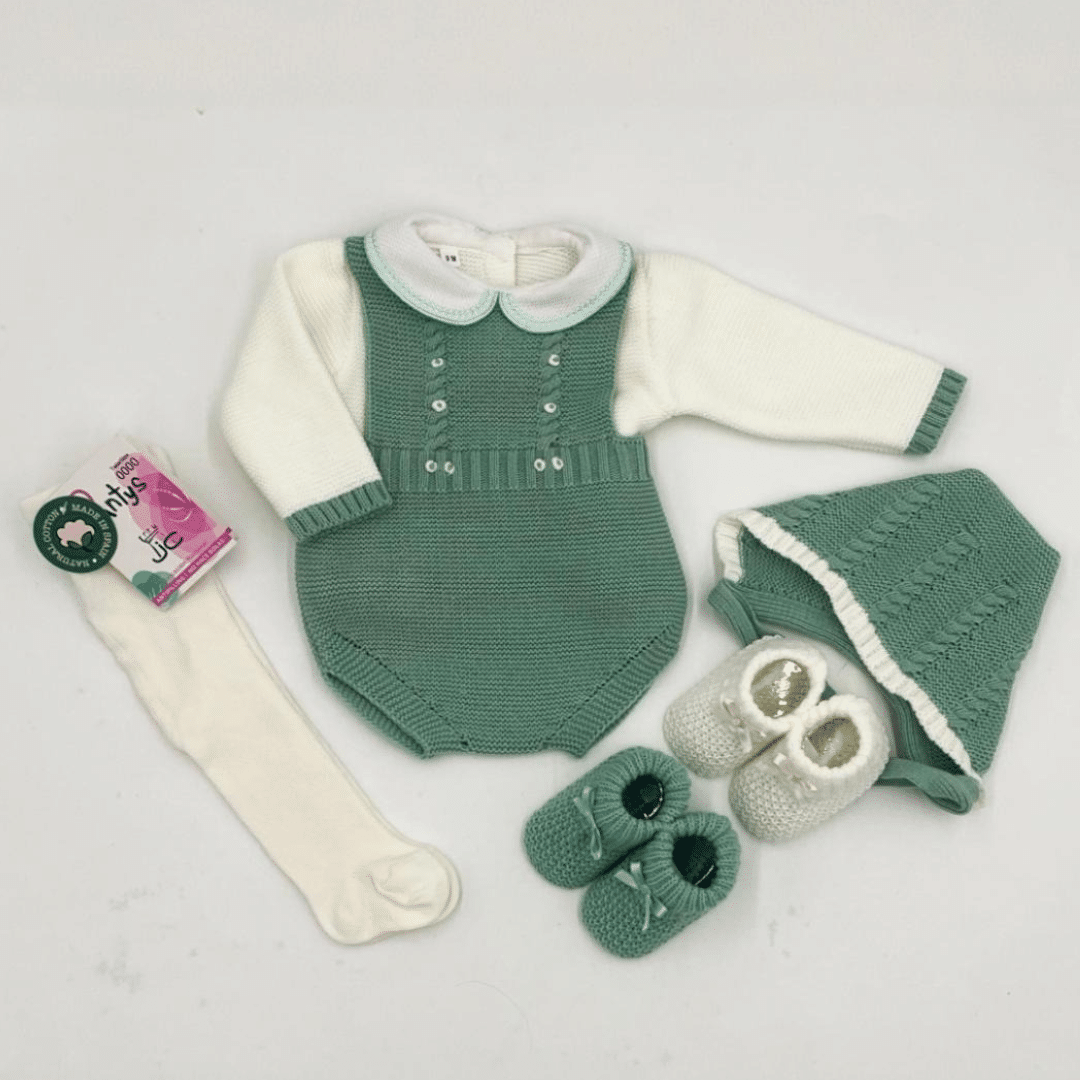 Conjunto peto lana jersey cuello bebé capota RF/1686 - Imagen 2