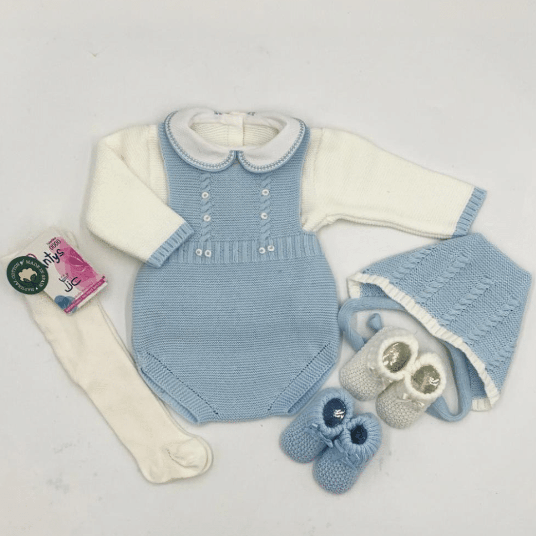 Conjunto peto lana jersey cuello bebé capota RF/1686 - Imagen 4