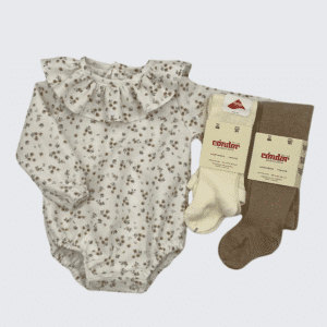 Pelele villela estampado flores cuello volante (MASAN BEBÉ)