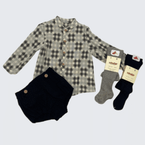 Camisa Gris y negra manga larga RF/920
