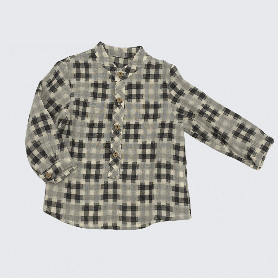 Camisa Gris y negra manga larga RF/920 - Imagen 3