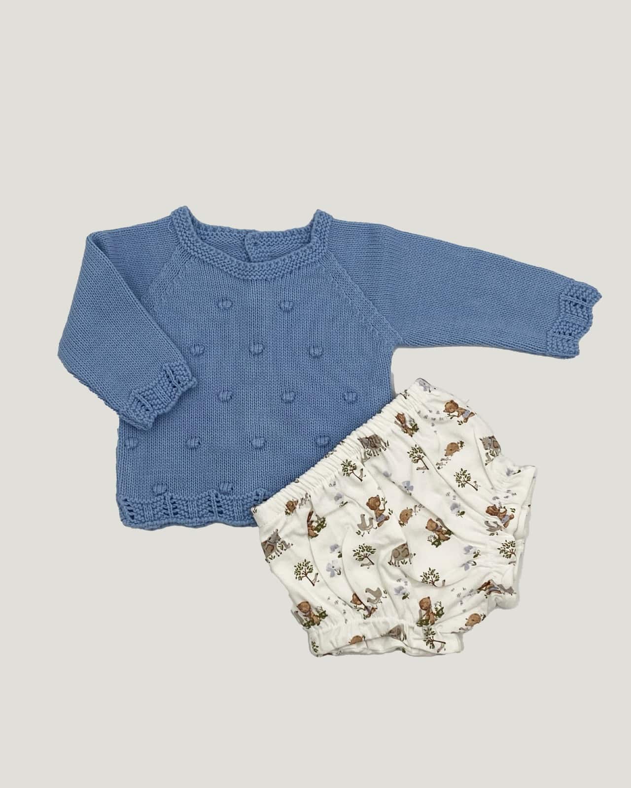 Conjunto jersey lana cubre pañal estampado RF/320