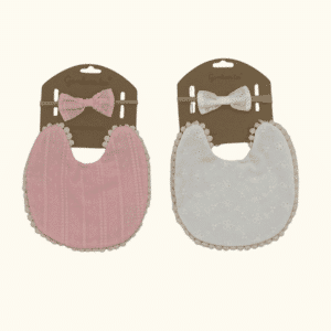 Conjunto babero puntilla + felpa de lazo