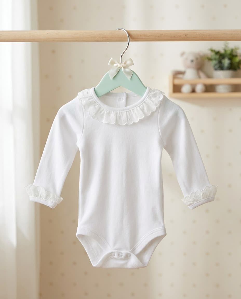 Body algodón 100% cuello y puño puntilla RF/2200 - Imagen 3