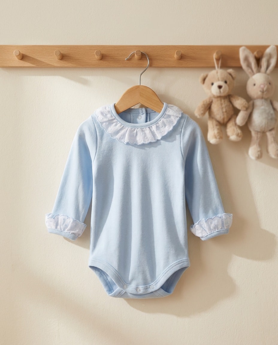 Body algodón 100% cuello y puño puntilla RF/2200 - Imagen 4