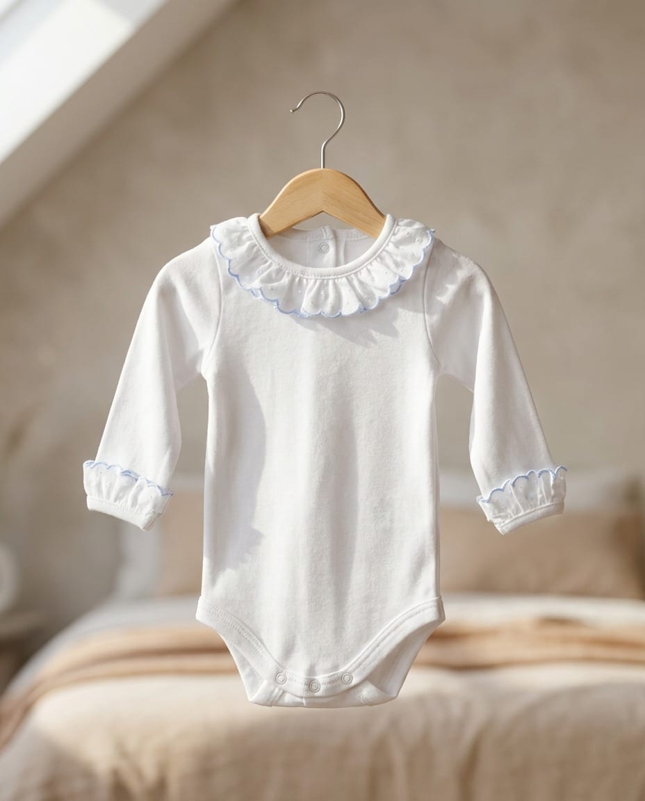 Body algodón 100% cuello y puño puntilla RF/2200 - Imagen 7