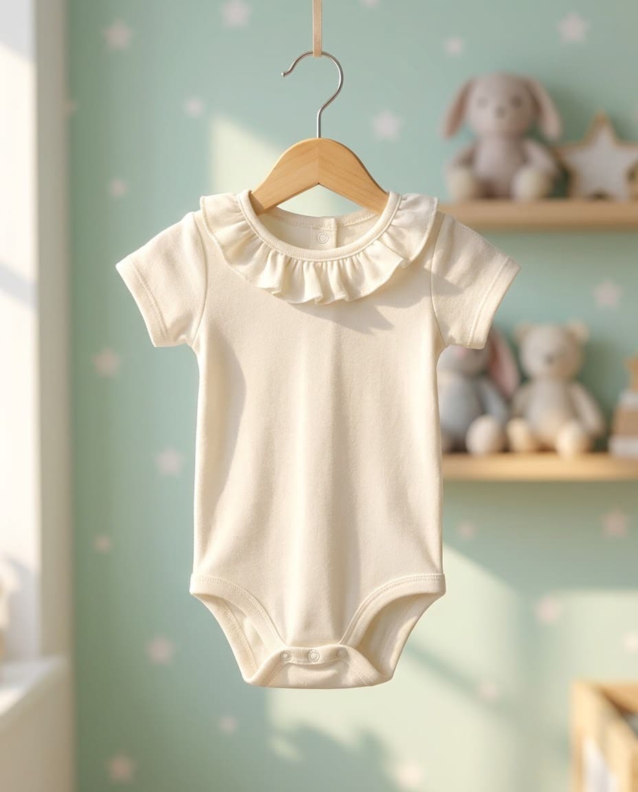Body algodón 100% cuello volante M/corta BABIDU RF/1118 - Imagen 2