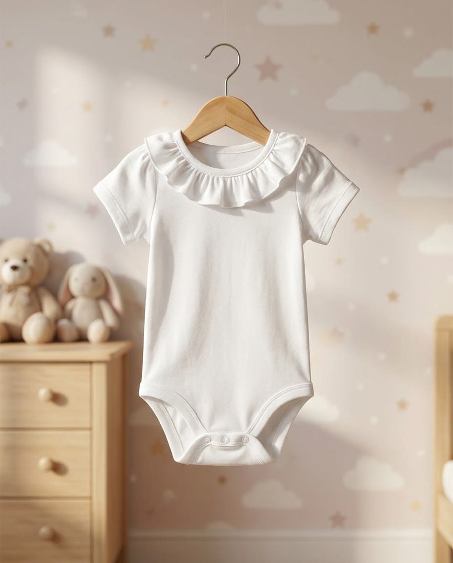 Body algodón 100% cuello volante M/corta BABIDU RF/1118 - Imagen 3